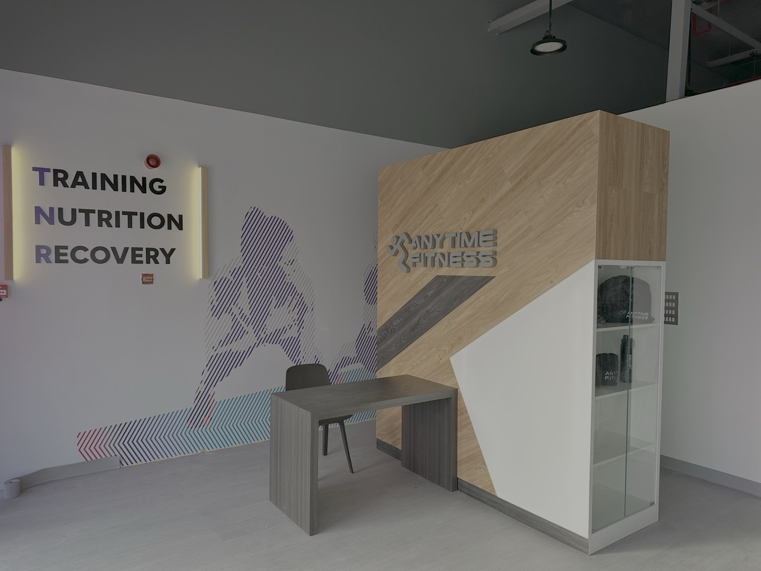 Reception branding wall fit-out in Dubai